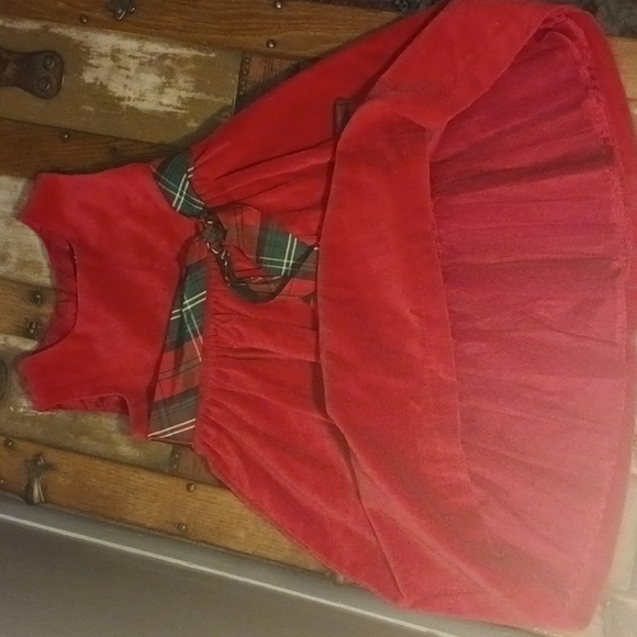EUC Girl's Red Velure Xmas Dress - Picture 3 of 4